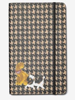 🐶📔🐶 MICHAEL KORS Medium Embellished Houndstooth Print Notebook 🐶📔🐶 NWT 🐶📔🐶